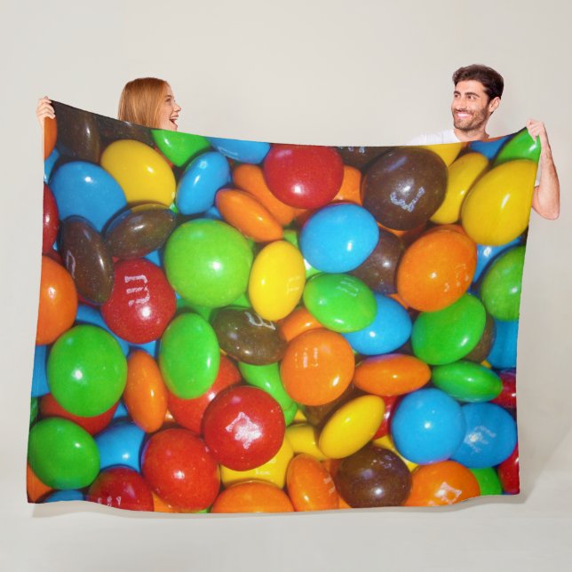 Colorful Chocolate Candy,  Fleece Blanket (In Situ)