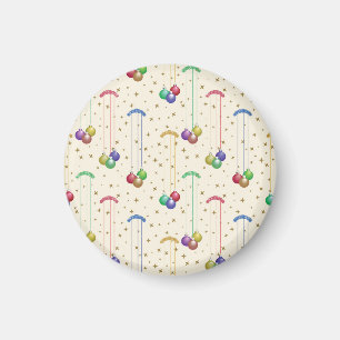 Colorful Christmas balls,gold stars Magnet