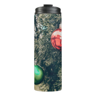 Colorful Christmas bauble decoration on a tree. Vi Thermal Tumbler