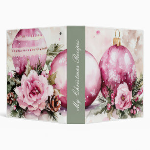 colorful christmas baubles with flowers binder