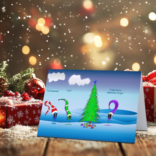 Colorful Christmas Cartoon Card (Take a look at this most excellent cartoon Christmas card!)