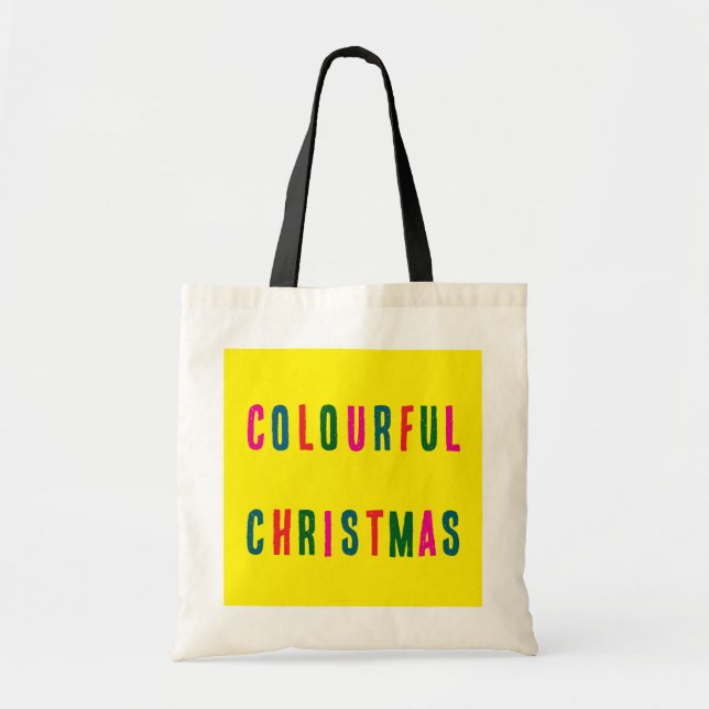 Colorful Christmas Festive Tote Bag (Front)
