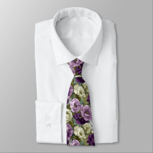 Colorful Christmas Gift For Him Peonies Flower Tie