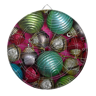 Colorful christmas ornaments dartboard