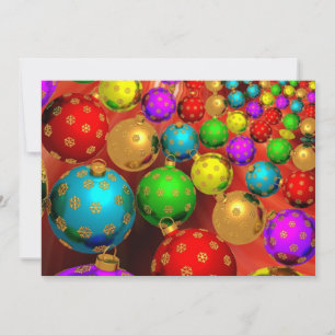 Colorful Christmas Ornaments,  Holiday Card