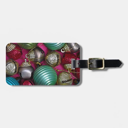Colorful christmas ornaments luggage tag