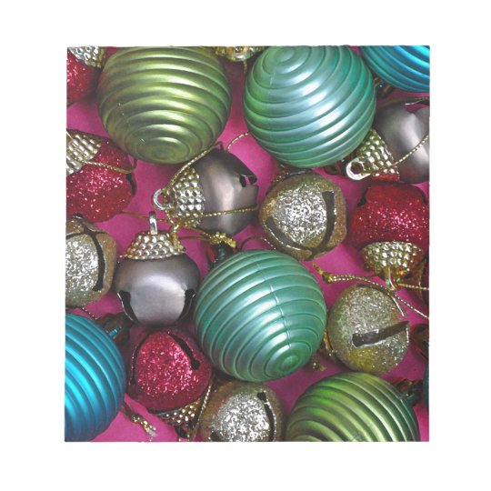 Colorful christmas ornaments notepad