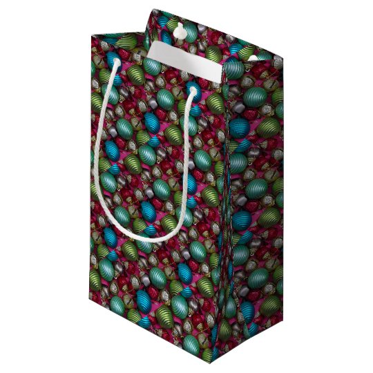 Colorful christmas ornaments small gift bag