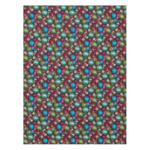 Colorful christmas ornaments tablecloth