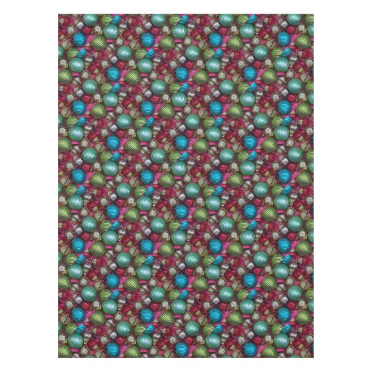 Colorful christmas ornaments tablecloth