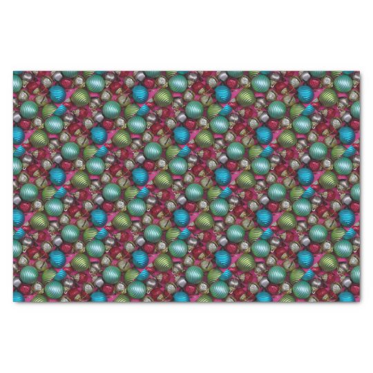 Colorful christmas ornaments tissue paper