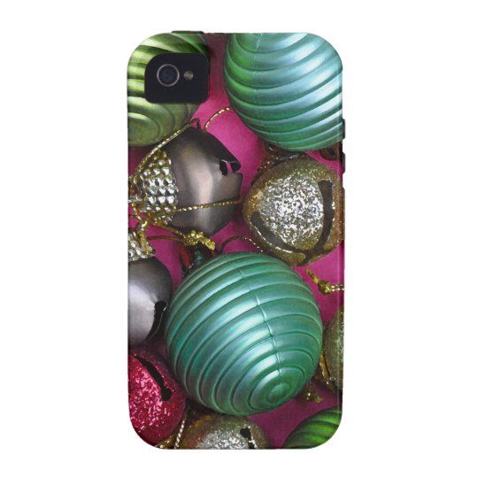 Colorful christmas ornaments vibe iPhone 4 cases