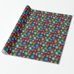 Colorful christmas ornaments wrapping paper