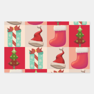 COLORFUL CHRISTMAS PRESENTS SANTA CANDY  TREE STICKER