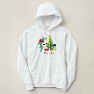 🎄 Colorful Christmas Tree with Gifts & Festive Hoodie