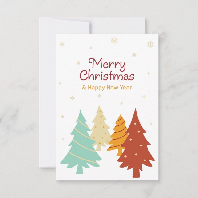 Colorful Christmas trees. Card (Front)