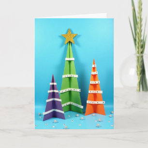 Colorful Christmas Trees Card