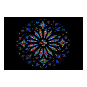 Colorful Church Stained Glass Poster