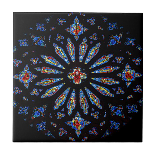 Colorful Church Stained Glass Tile (Front)