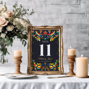 Colorful Cinco de Mayo Fiesta Spanish Wedding Table Number