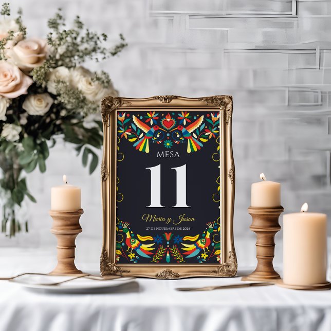 Colorful Cinco de Mayo Fiesta Spanish Wedding Table Number (Colorful Cinco de Mayo Fiesta Spanish Wedding Table Number)