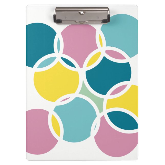 Colorful Circle Design – Fun Geometric Print Clipboard (Front)