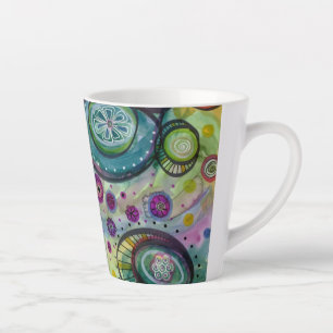 Colorful Circle Doodle Design Latte Mug