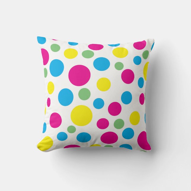 Colorful circle pattern throw pillow (Front)