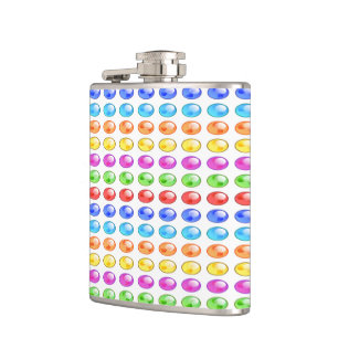 COLORFUL CIRCLES PATTERN HIP FLASK