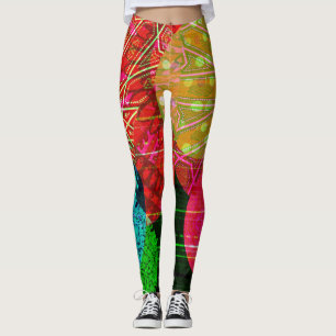 Colorful Circular Abstrait Art Leggings