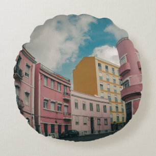 COLORFUL CITY ROUND PILLOW