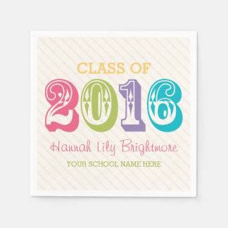 COLORFUL Class of 2016 GRADUATION Napkin