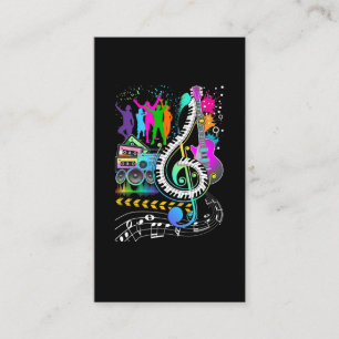 Colorful Clef Music Note Musician Pianist Business Card