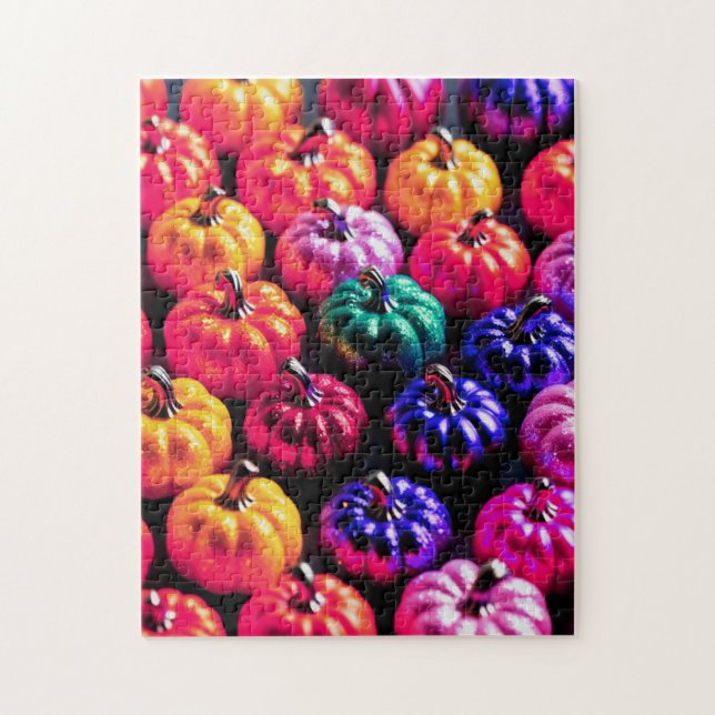 Colorful cluster of Halloween Pumpkins Jigsaw Puzzle (Vertical)