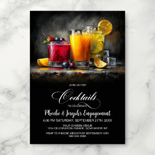 Colorful Cocktails Engagement Party Invitation