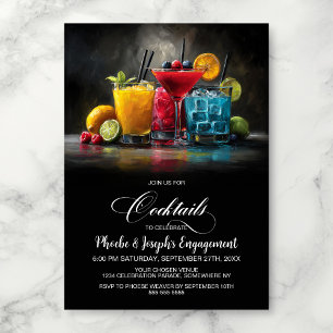 Colorful Cocktails Engagement Party Invitation