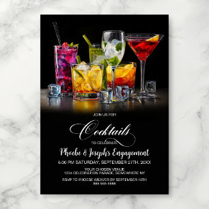 Colorful Cocktails Engagement Party Invitation