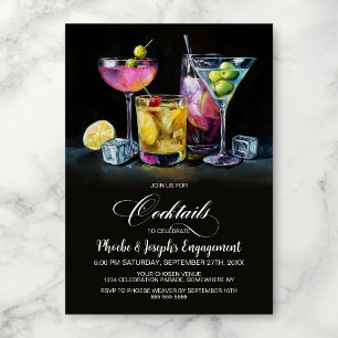 Colorful Cocktails Engagement Party Invitation