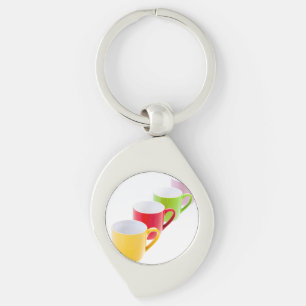 Colorful Coffee Mugs Keychain