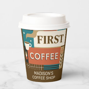 Colorful Coffee Quotes Paper Cups