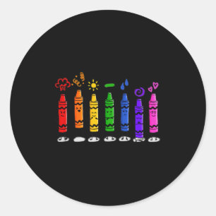 Colorful Color Crayon Attitudes Emotions Of The Ra Classic Round Sticker