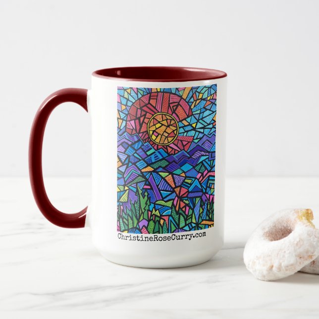 Colorful Colorado Flag and Vibrant Landscape Mug (With Donut)