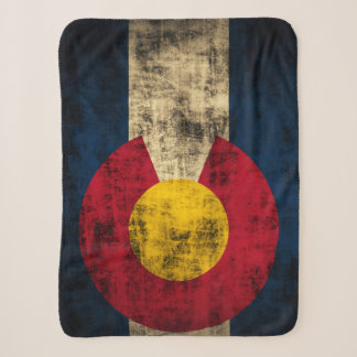 Colorful Colorado State Flag Vintage Rustic Sherpa Blanket