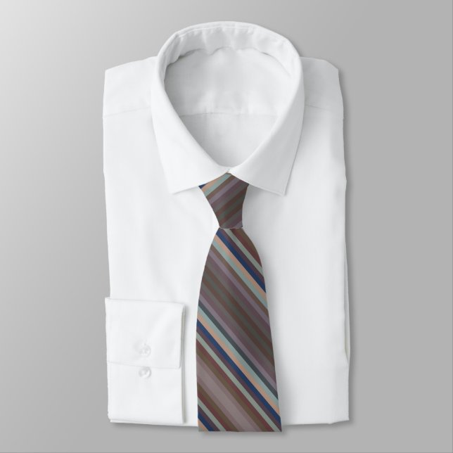 Colorful Colors Of The Year Diagonal Stripes       Tie (Tied)