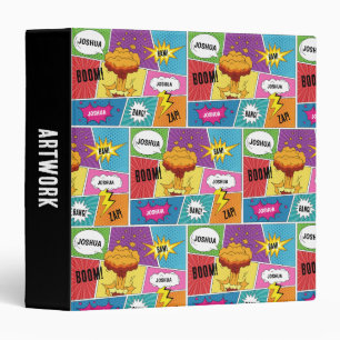 Colorful Comic Book Custom Name Pop Art Album Binder