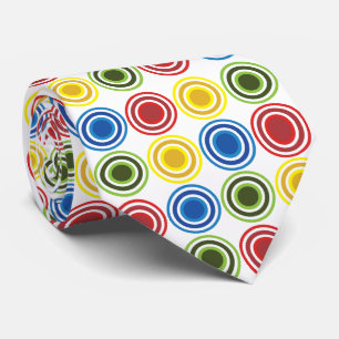 Colorful Concentric Circles Geometric Tie