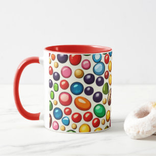 Colorful Confectionery: Round Candies Artwork Mug