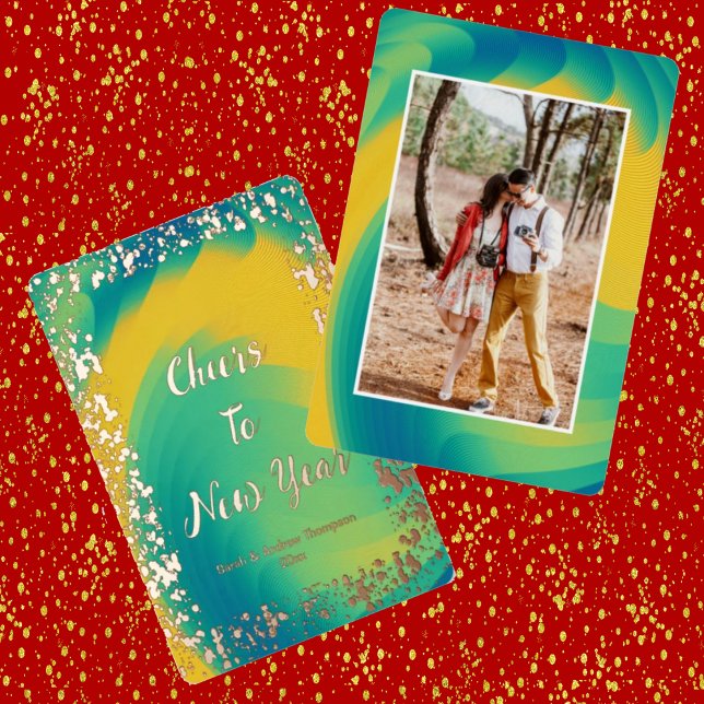 Colorful Confetti Cheers New Year Couple Photo  (Creator Uploaded)