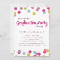 COLORFUL CONFETTI DOTS | GRADUATION INVITATION