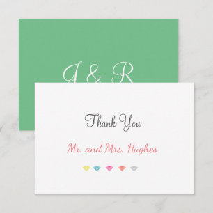 Colorful Confetti Wedding Thank You Card